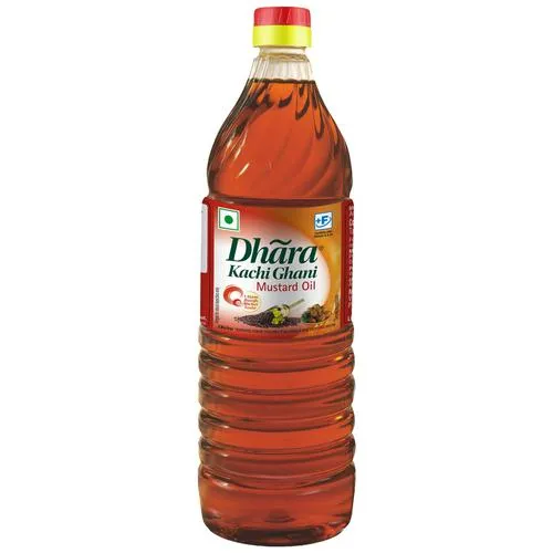 Dhara Kachi Ghani Mustard Oil Mustard Oil Plastic Bottle (1 L) - WishBee